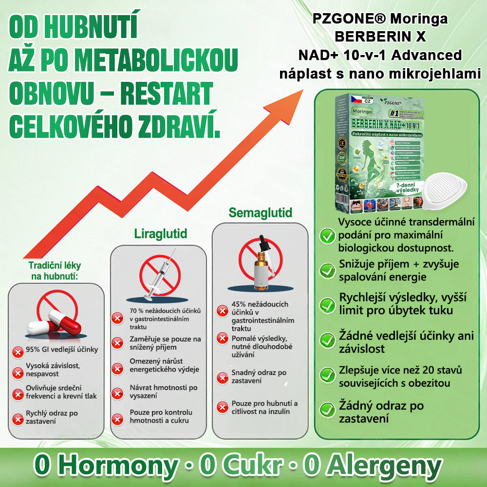 🔥 Speciální nabídka – ⚡sleva 40 % jen dnes! 🏥 𝐏𝐙𝐆𝐎𝐍𝐄® 10-in-1 nano mikrojihlová náplast 🍃 Podpora metabolismu · energie · rovnováhy ⏰ Nezmeškejte – přidejte do košíku nyní!